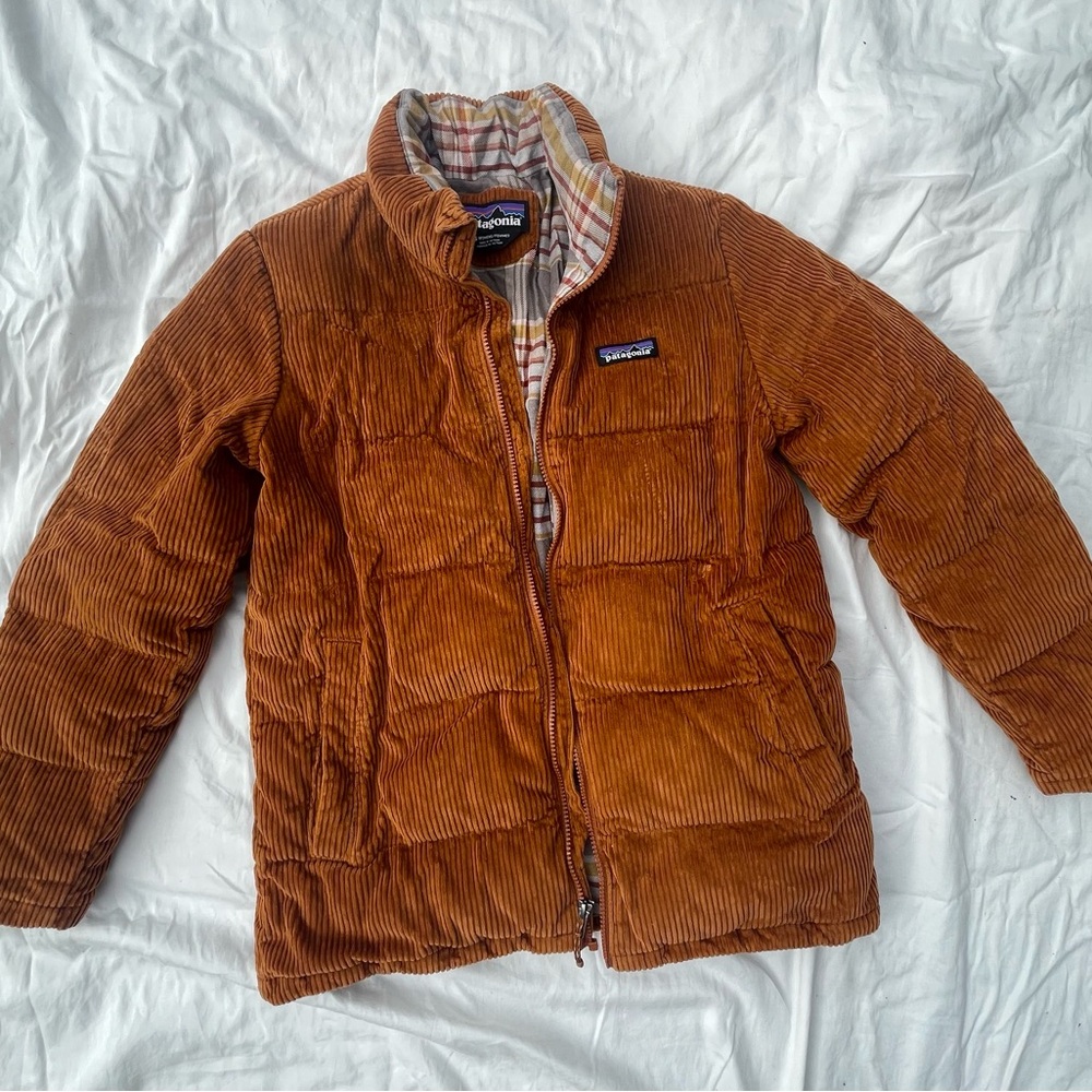 Patagonia Brown Corduroy Fjord Puffer Jacket